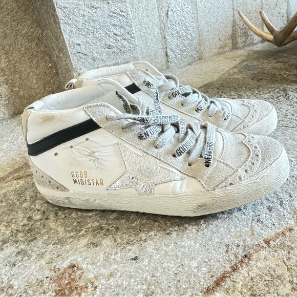 GOLDEN GOOSE Midstar White Tennis Shoes Size 34 - Picture 6 of 15
